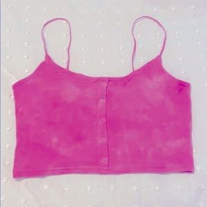 Pacsun 💕 Pink Tie-Dye Snap Tank Top